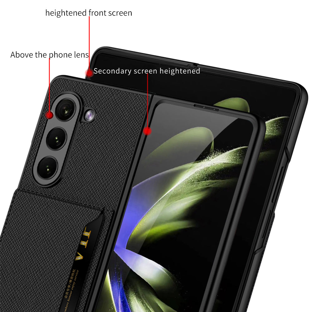 GKK Til Samsung Galaxy Z Fold5 5G PU Læder PC Telefon Case Kortholder Kickstand Ultratyndt cover GKK Til Samsung Galaxy Z Fold5 5G PU Læder PC Telefon Case Kortholder Kickstand Ultratyndt cover